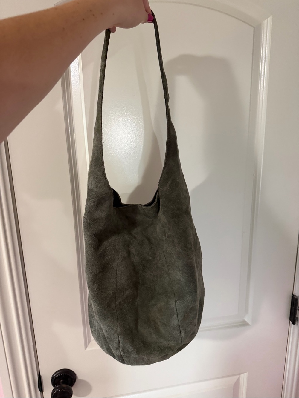 The Sak Olive Suede Hobo Shoulder Bag
